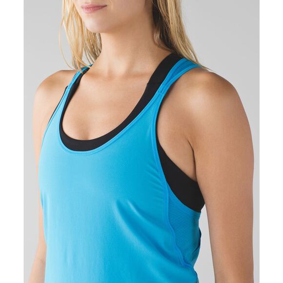 Lululemon Real Quick Singlet Kayak Blue Swift Ultra Light Tank Top - Picture 8 of 8